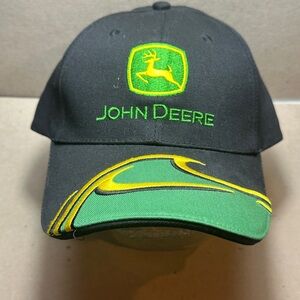 John Deere Hat - Snapback - Black and Green Hat with Yellow Logo - NWOT